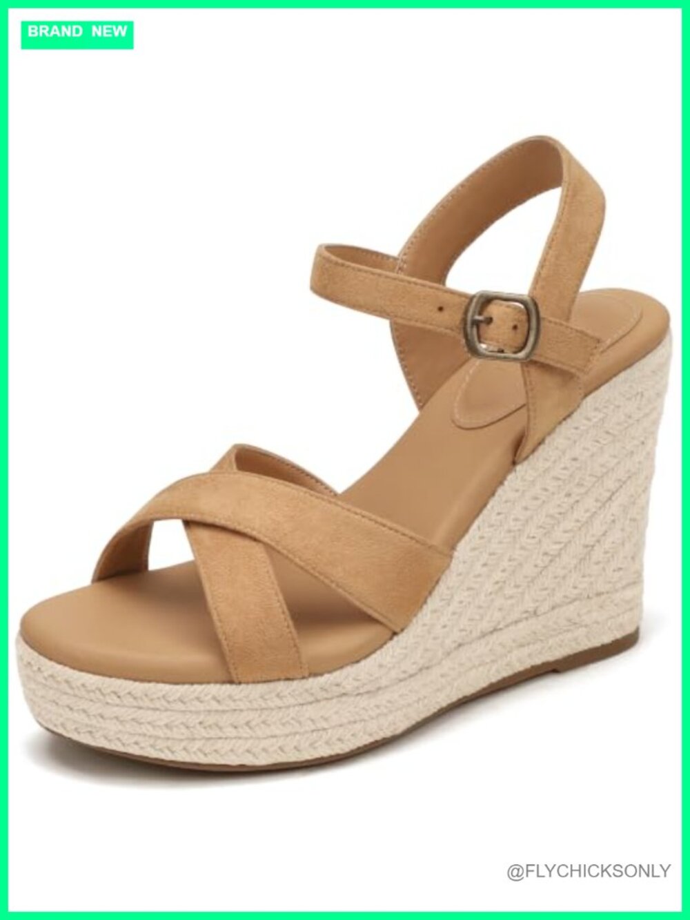 Espadrille Platform Wedge Sandals Women Strappy Ankle Strap Buckle